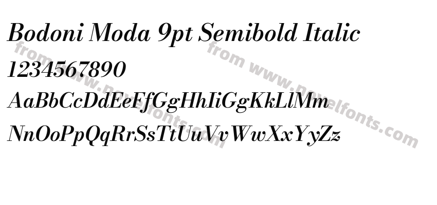 Bodoni Moda 9pt Semibold ItalicPreview