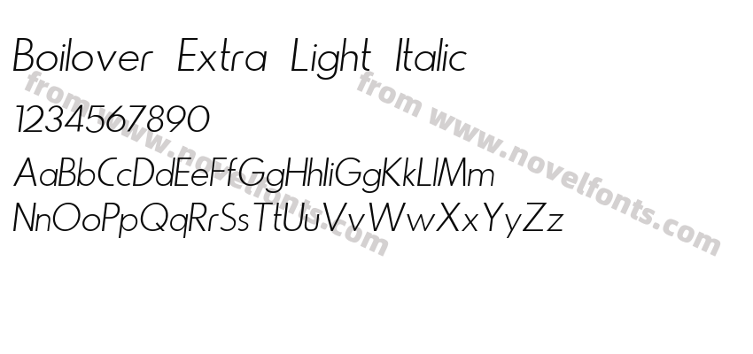 Boilover Extra Light ItalicPreview