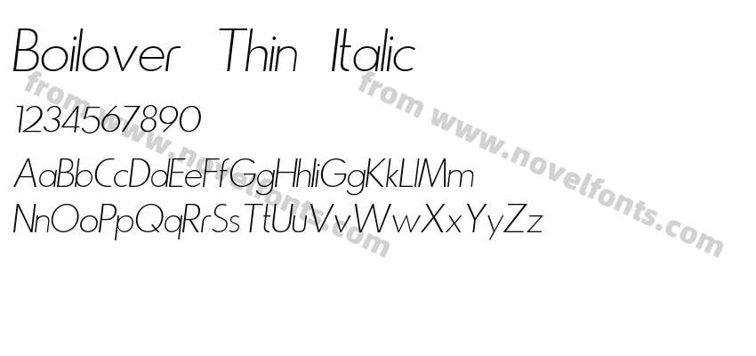 Boilover Thin ItalicPreview