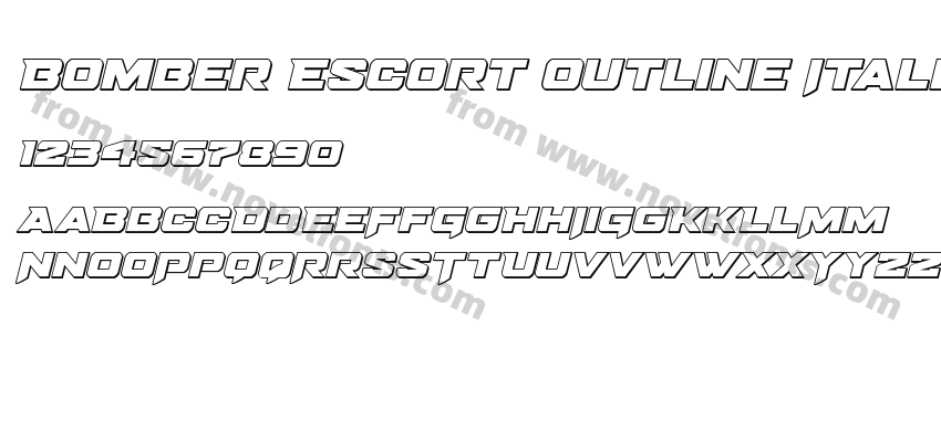 Bomber Escort Outline ItalicPreview