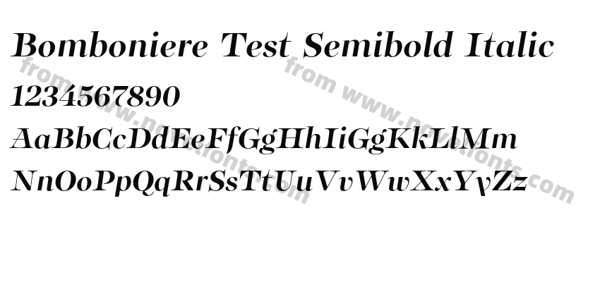 Bomboniere Test Semibold ItalicPreview