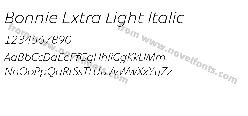 Bonnie Extra Light ItalicPreview