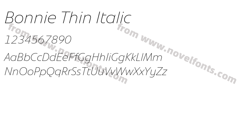 Bonnie Thin ItalicPreview