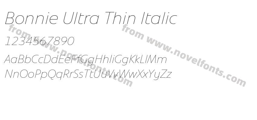 Bonnie Ultra Thin ItalicPreview
