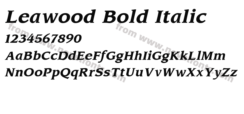 Leawood Bold ItalicPreview