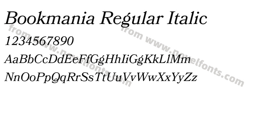 Bookmania Regular ItalicPreview