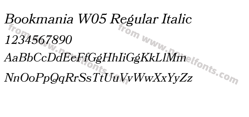 Bookmania W05 Regular ItalicPreview