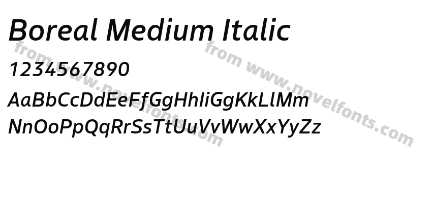 Boreal Medium ItalicPreview