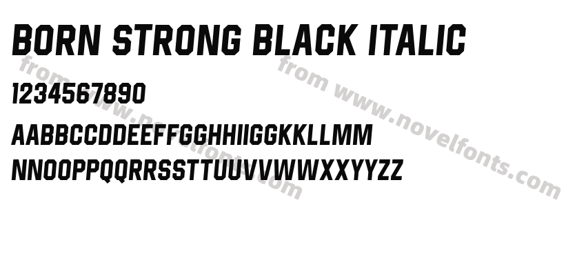 Born Strong Black ItalicPreview