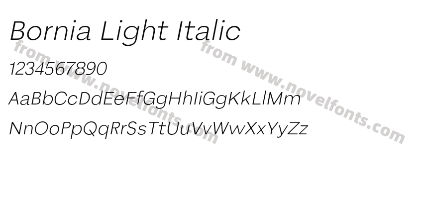 Bornia Light ItalicPreview