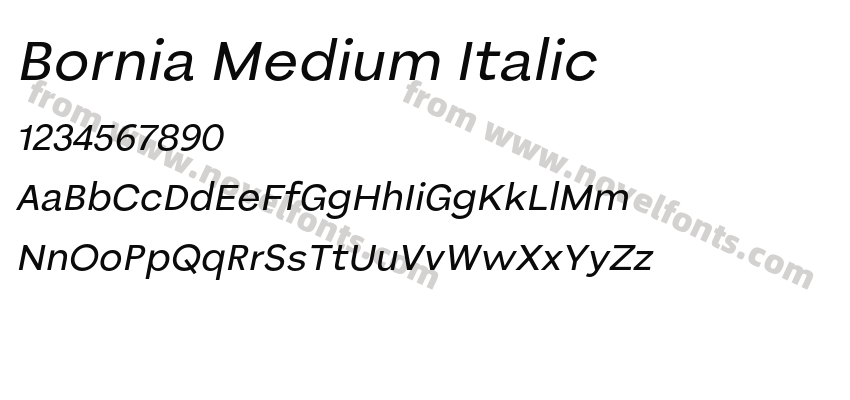Bornia Medium ItalicPreview
