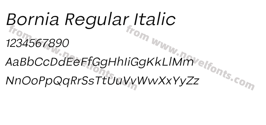 Bornia Regular ItalicPreview