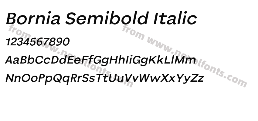 Bornia Semibold ItalicPreview