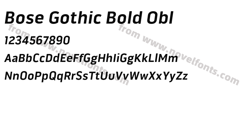 Bose Gothic Bold OblPreview