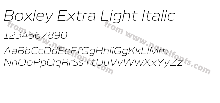 Boxley Extra Light ItalicPreview