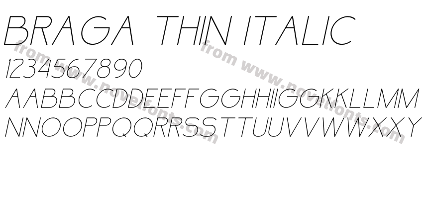 Braga Thin ItalicPreview