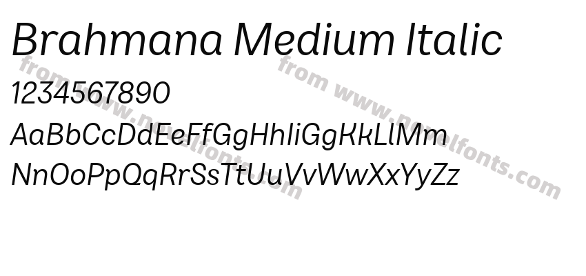 Brahmana Medium ItalicPreview
