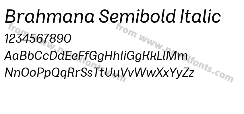 Brahmana Semibold ItalicPreview