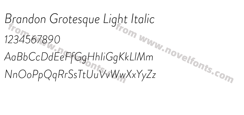 Brandon Grotesque Light ItalicPreview