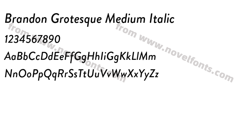 Brandon Grotesque Medium ItalicPreview