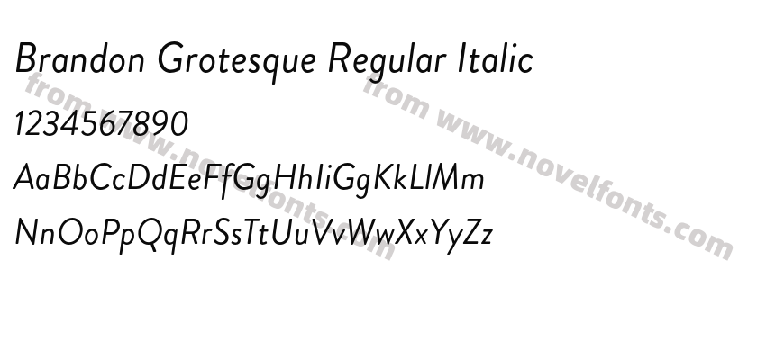 Brandon Grotesque Regular ItalicPreview