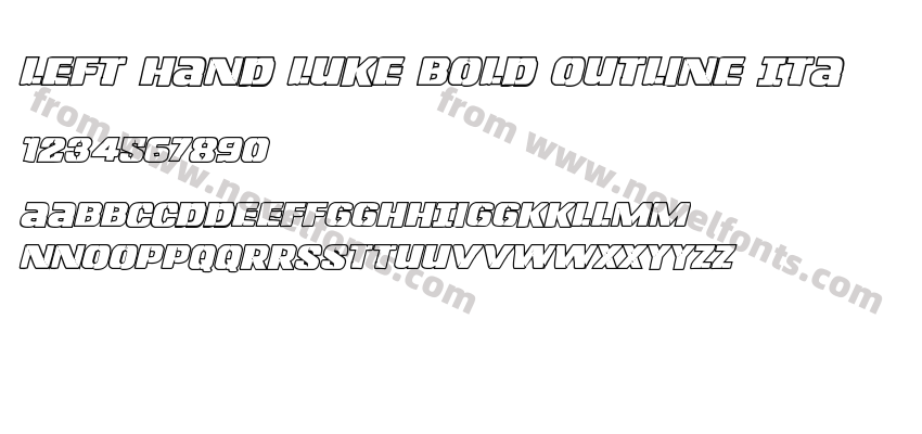 Left Hand Luke Bold Outline ItaPreview