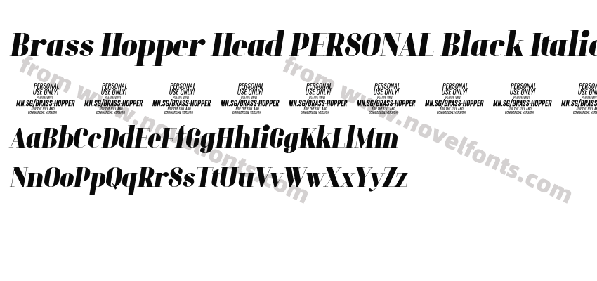 Brass Hopper Head PERSONAL Black ItalicPreview