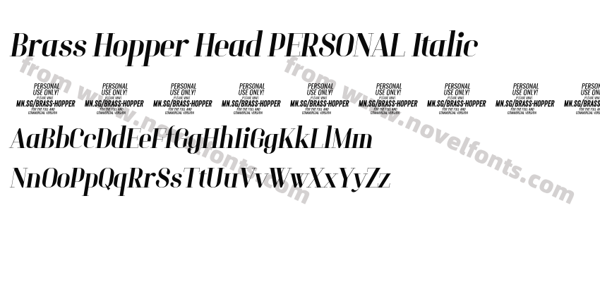 Brass Hopper Head PERSONAL ItalicPreview