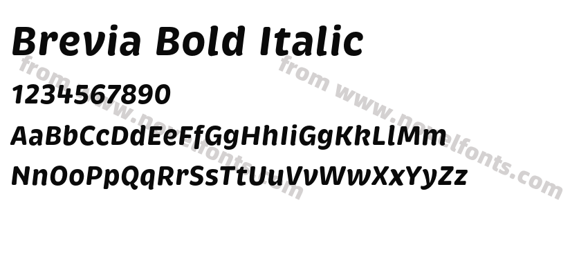 Brevia Bold ItalicPreview