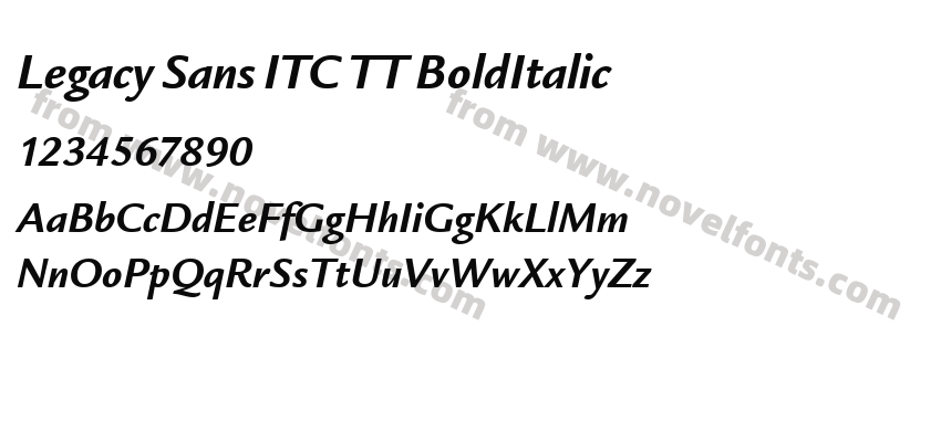 Legacy Sans ITC TT BoldItalicPreview