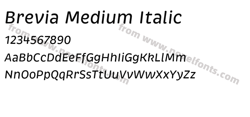 Brevia Medium ItalicPreview