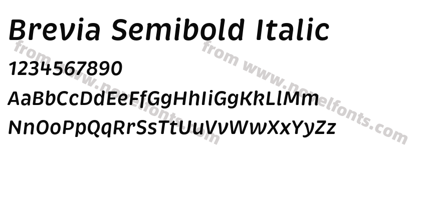 Brevia Semibold ItalicPreview