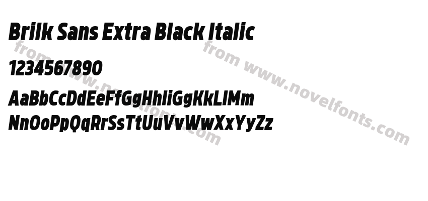 Brilk Sans Extra Black ItalicPreview