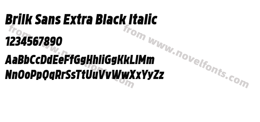 Brilk Sans Extra Black ItalicPreview