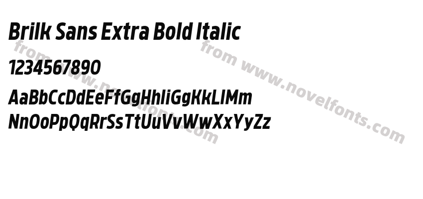 Brilk Sans Extra Bold ItalicPreview