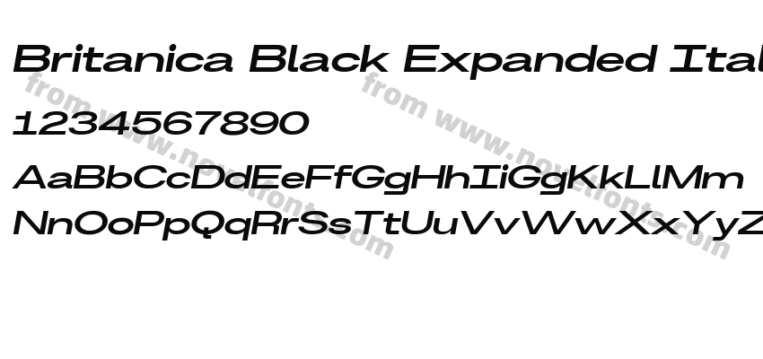 Britanica Black Expanded ItalicPreview