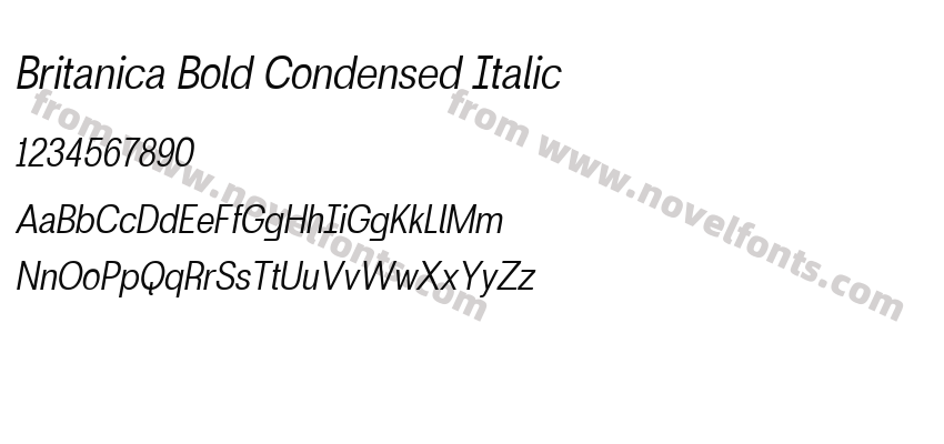 Britanica Bold Condensed ItalicPreview