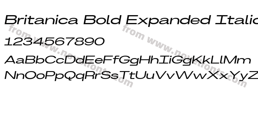 Britanica Bold Expanded ItalicPreview