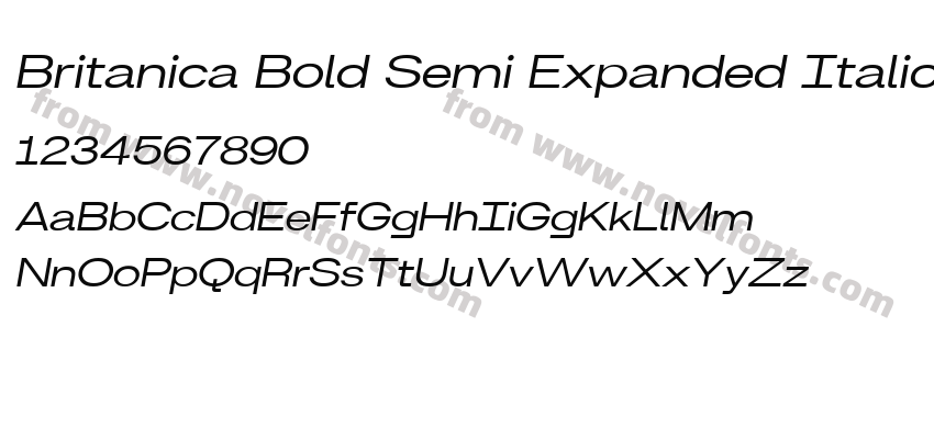 Britanica Bold Semi Expanded ItalicPreview