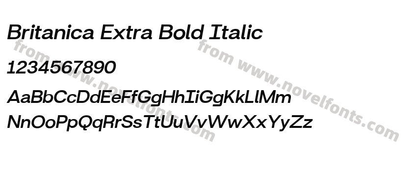 Britanica Extra Bold ItalicPreview