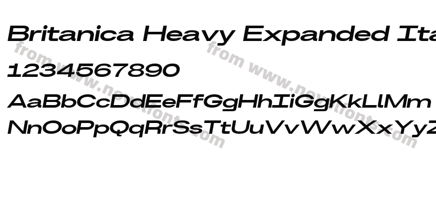 Britanica Heavy Expanded ItalicPreview