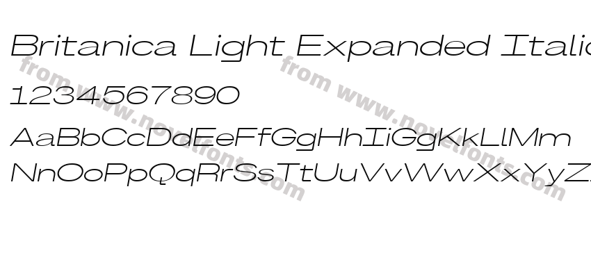 Britanica Light Expanded ItalicPreview