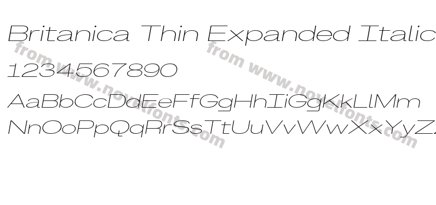 Britanica Thin Expanded ItalicPreview