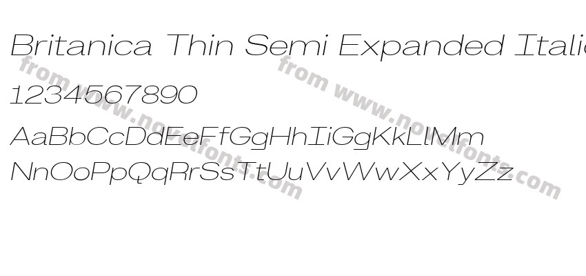 Britanica Thin Semi Expanded ItalicPreview