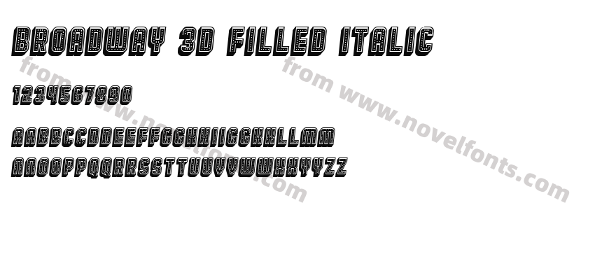 Broadway 3D Filled ItalicPreview