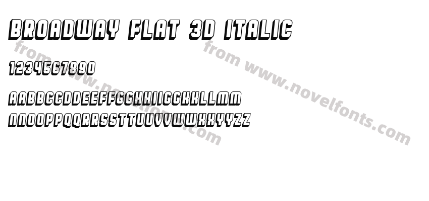 Broadway Flat 3D ItalicPreview
