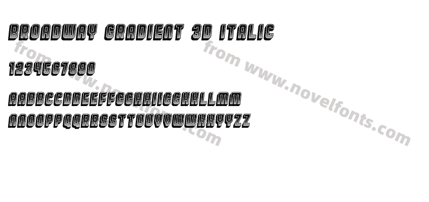 Broadway Gradient 3D ItalicPreview