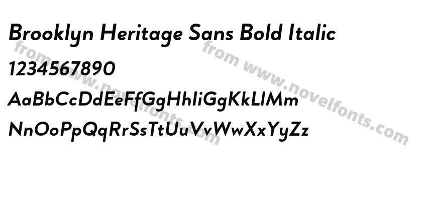 Brooklyn Heritage Sans Bold ItalicPreview