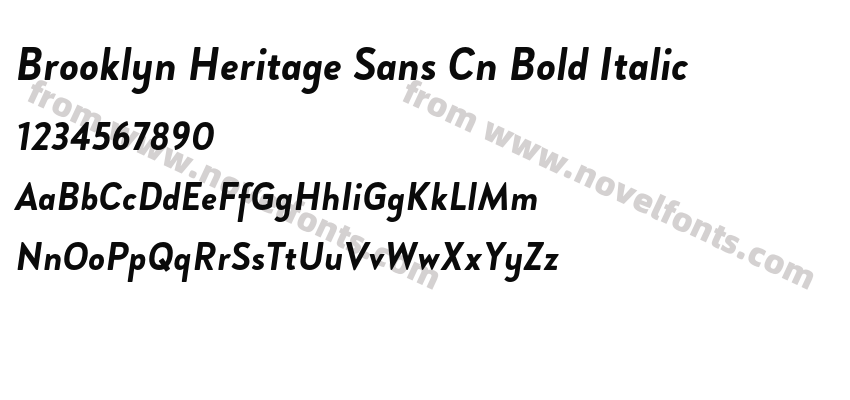 Brooklyn Heritage Sans Cn Bold ItalicPreview