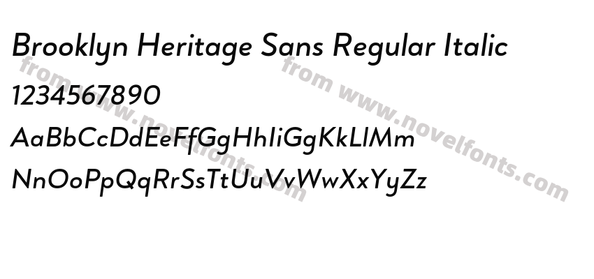 Brooklyn Heritage Sans Regular ItalicPreview